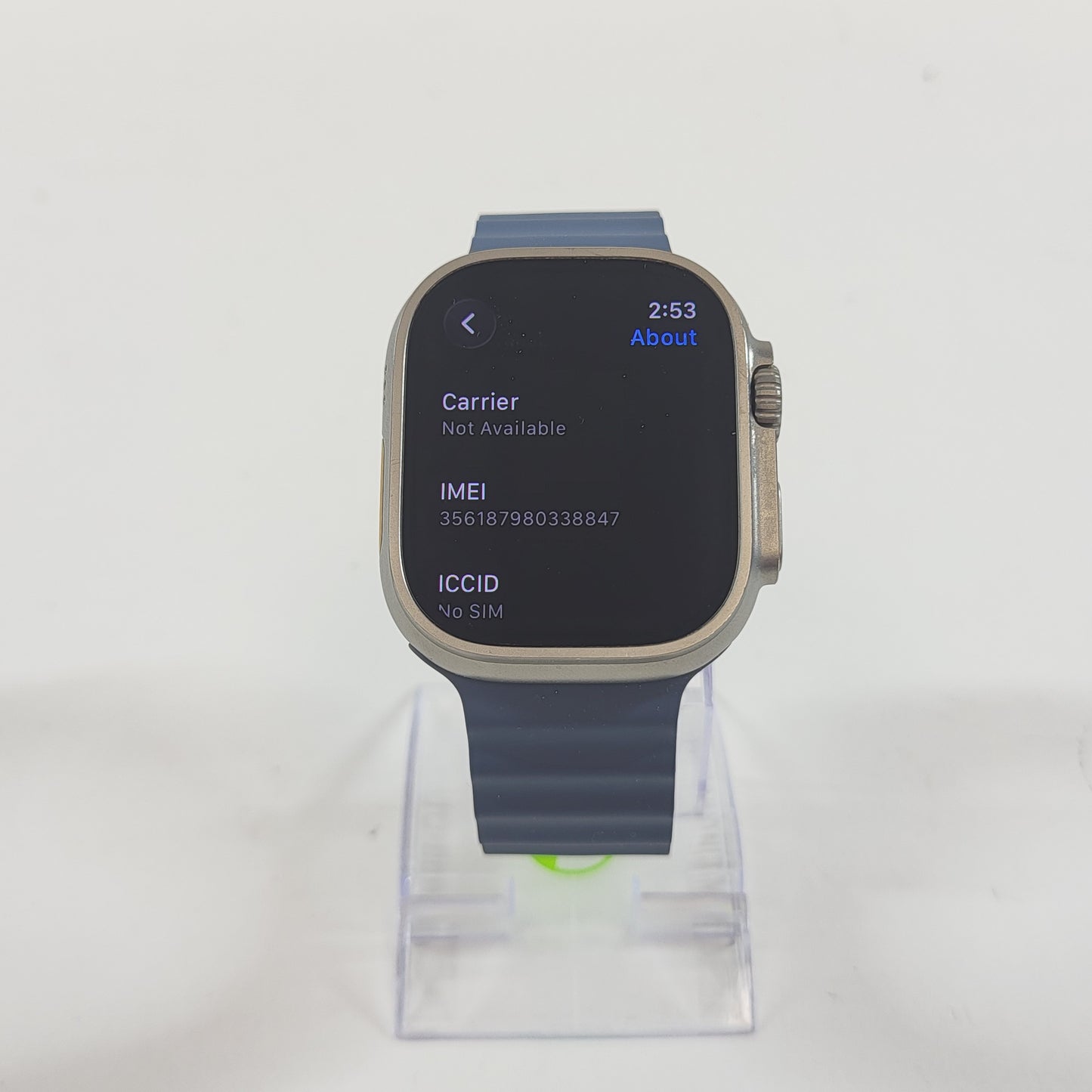 Unlocked Apple Watch Ultra 3 49MM Natural Titanium Anchor Blue Ocean Band MEWH4LW/A