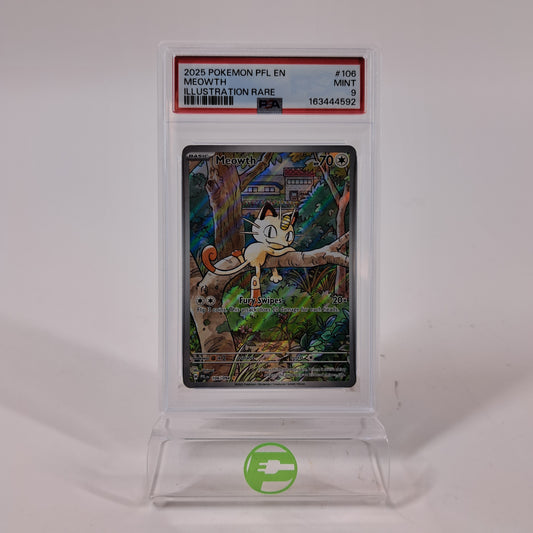 Pokémon TCG Phantasmal Flames Meowth 106/094 Holo English PSA 9 Mint