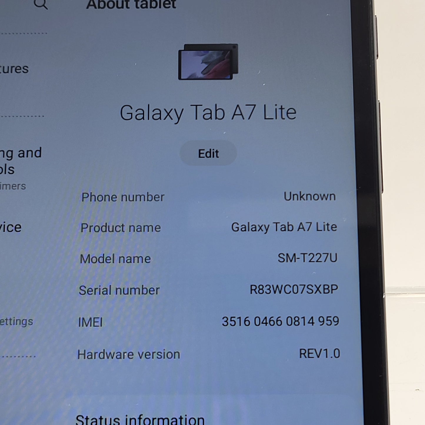 Verizon Samsung Galaxy Tab A7 Lite 8.7" 32GB Graphite SM-T227U