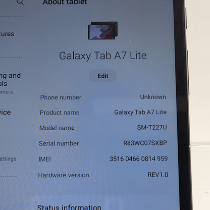 Verizon Samsung Galaxy Tab A7 Lite 8.7" 32GB Graphite SM-T227U