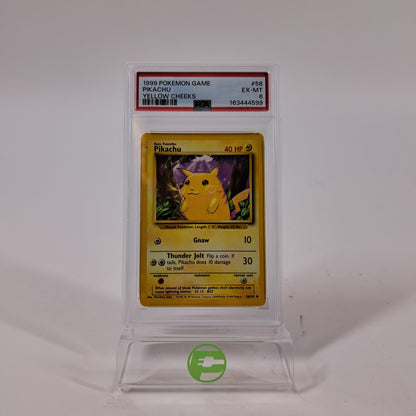Pokémon TCG Base Set Pikachu yellow cheeks 58/102 Regular English PSA 6