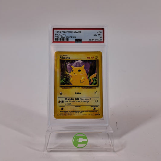 Pokémon TCG Base Set Pikachu yellow cheeks 58/102 Regular English PSA 6