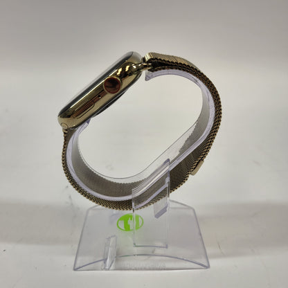 GPS Only Apple Watch Series 8 Gold Radiant Gold Milanese Loop MNKP3LL/A