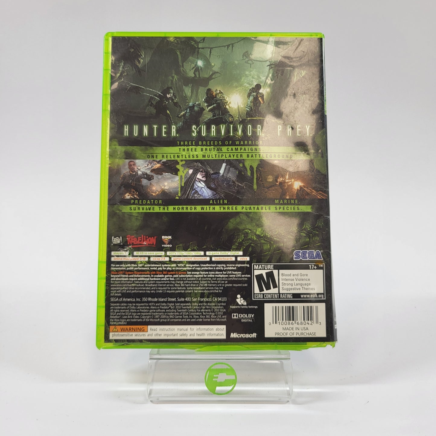 Aliens vs. Predator (Microsoft Xbox 360, 2010)