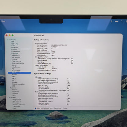 2023 Apple MacBook Air 13.6" M3 4.0GHz 8GB RAM 256GB SSD MRXV3LL/A