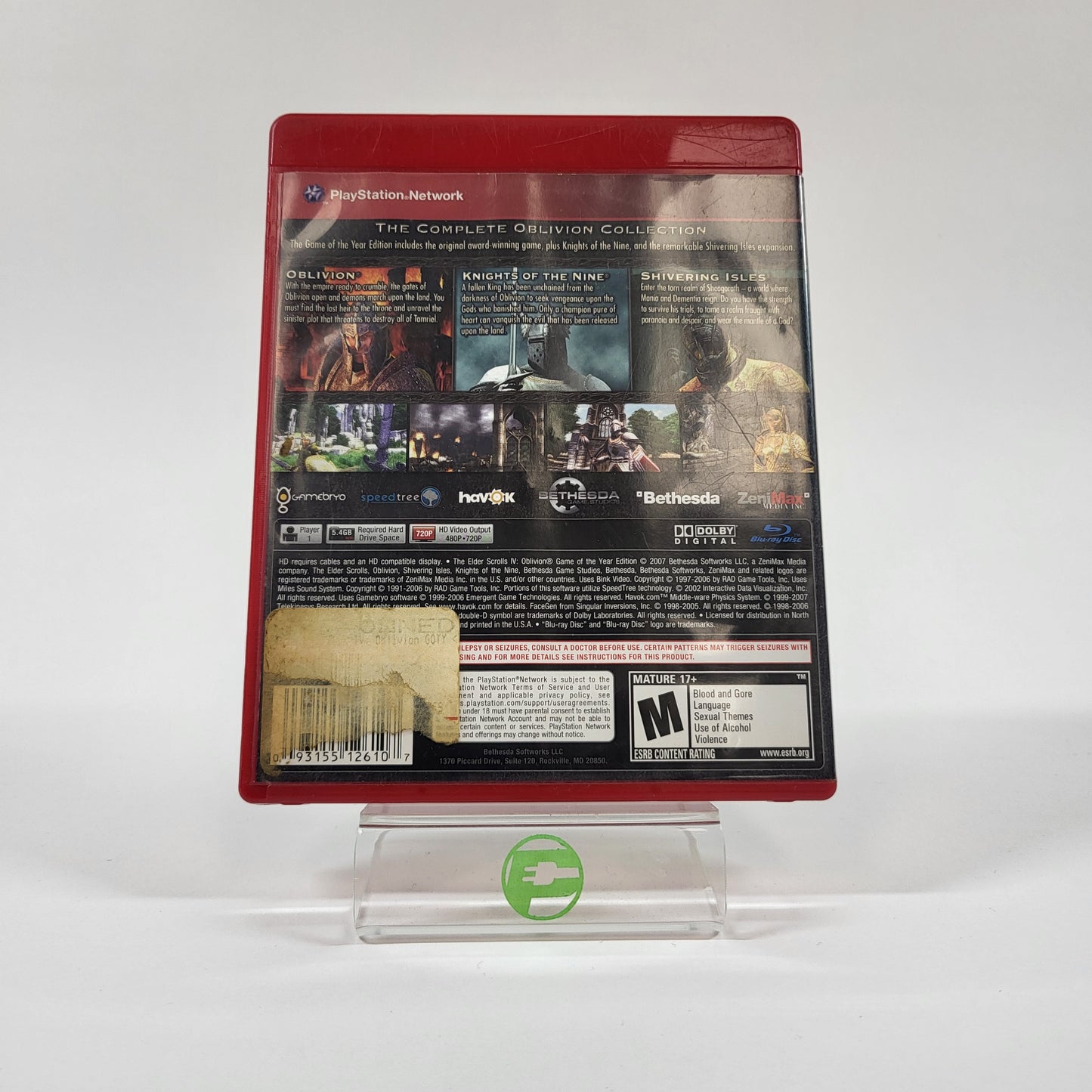 Elder Scrolls IV Oblivion Game of the Year [Greatest Hits] (PS3, 2007)