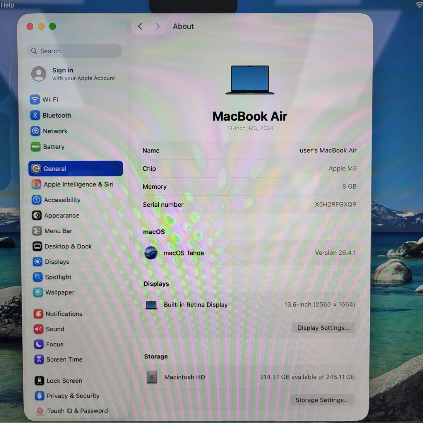 2023 Apple MacBook Air 13.6" M3 4.0GHz 8GB RAM 256GB SSD MRXV3LL/A