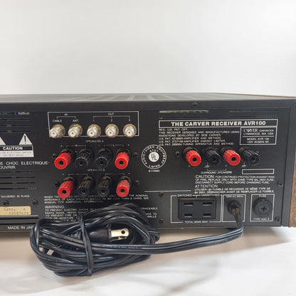 Carver Magnetic Field Amplifier Audio Video Sound Receiver AVR-100 READ
