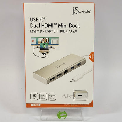 Open Box J5 Create USB-C Dual  Hdmi Mini Dock JCD381