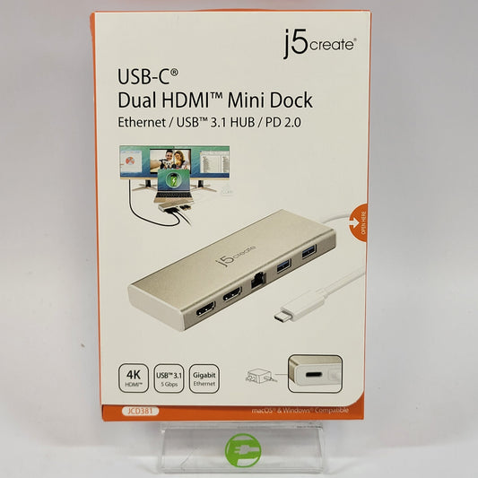 Open Box J5 Create USB-C Dual  Hdmi Mini Dock JCD381