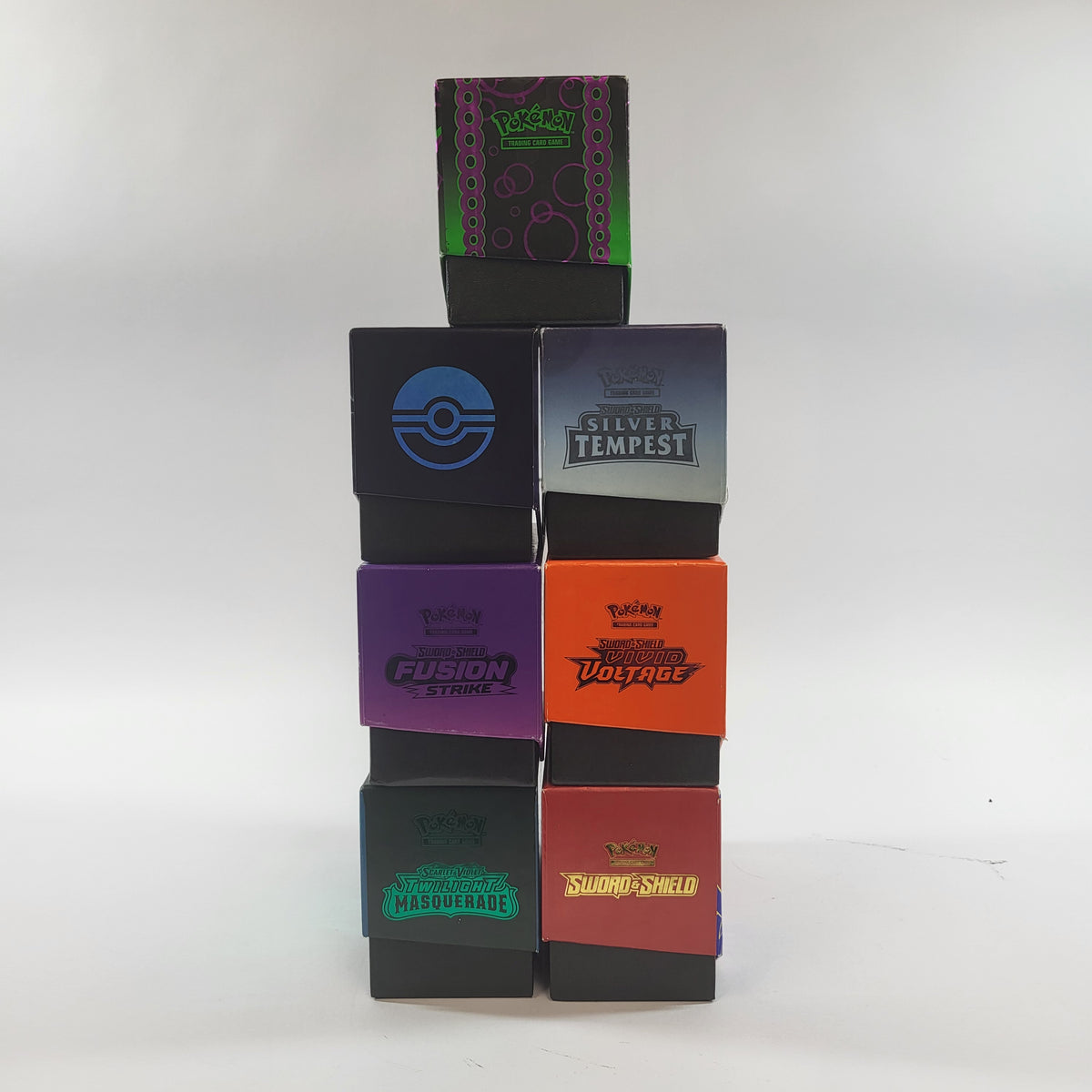 Lot of 7 EMPTY Pokémon ETB Boxes