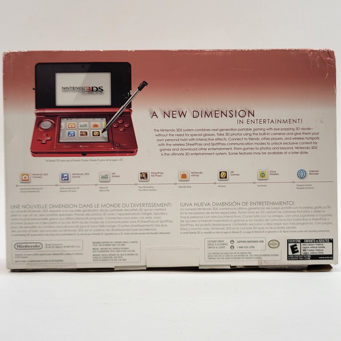 Nintendo 3DS Handheld Game Console CTR-001 Metallic Red