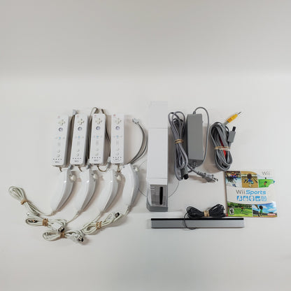 Nintendo Wii Video Game Console RVL-001 White Sports Party Bundle