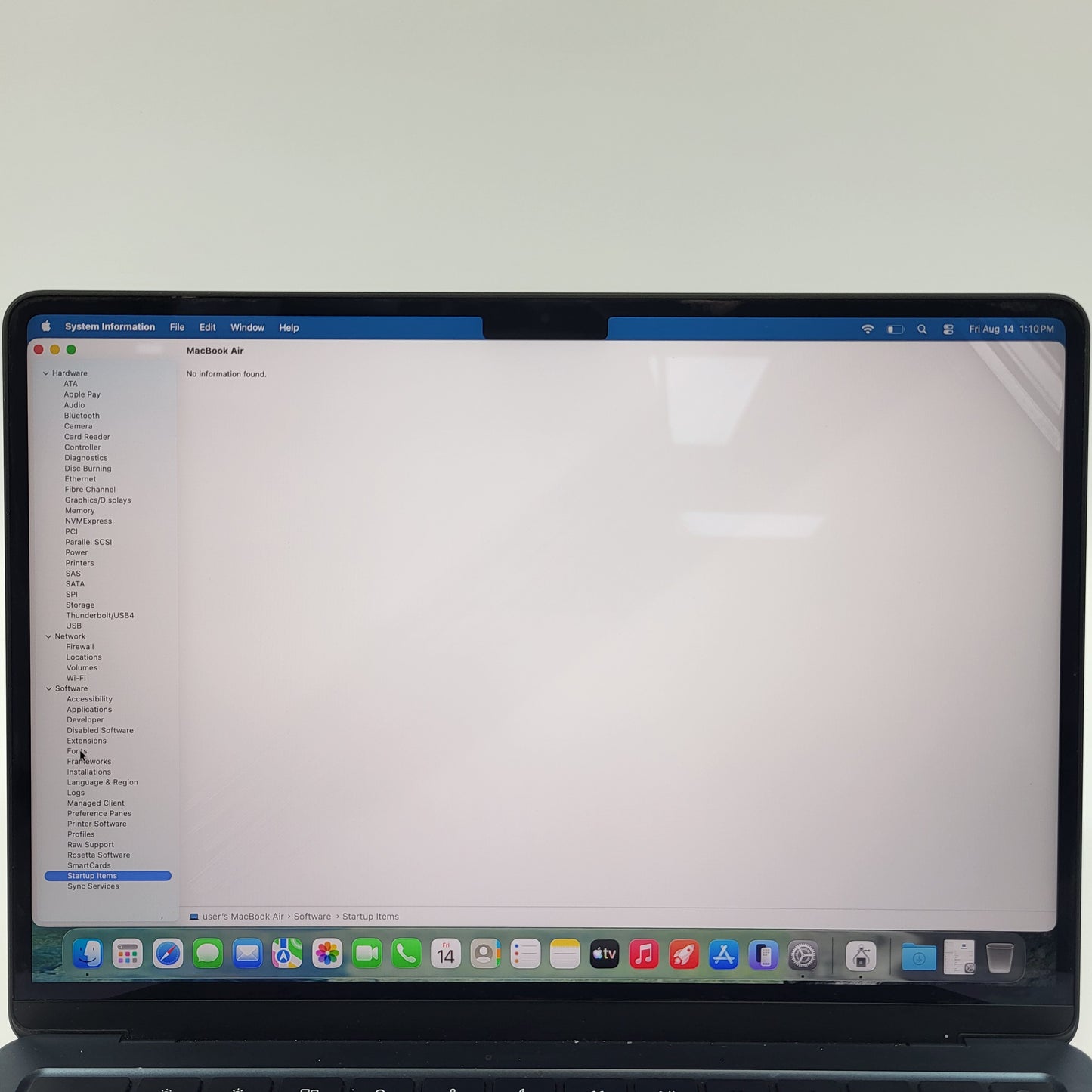 2024 Apple MacBook Air 13.6" M3 8C GPU 4.0GHz 8GB RAM 256GB SSD A3113 READ