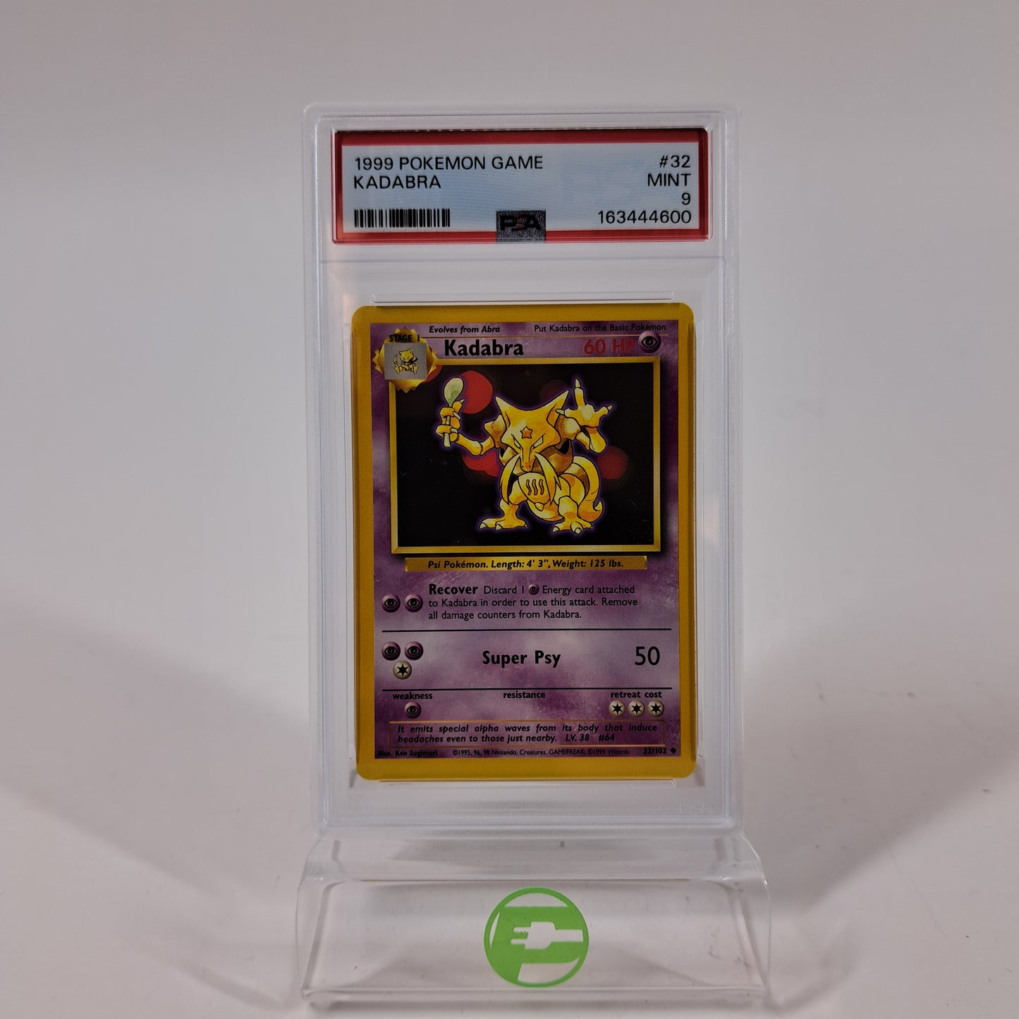Pokémon TCG Base Set Kadabra 32/102 Regular English PSA 9 Mint