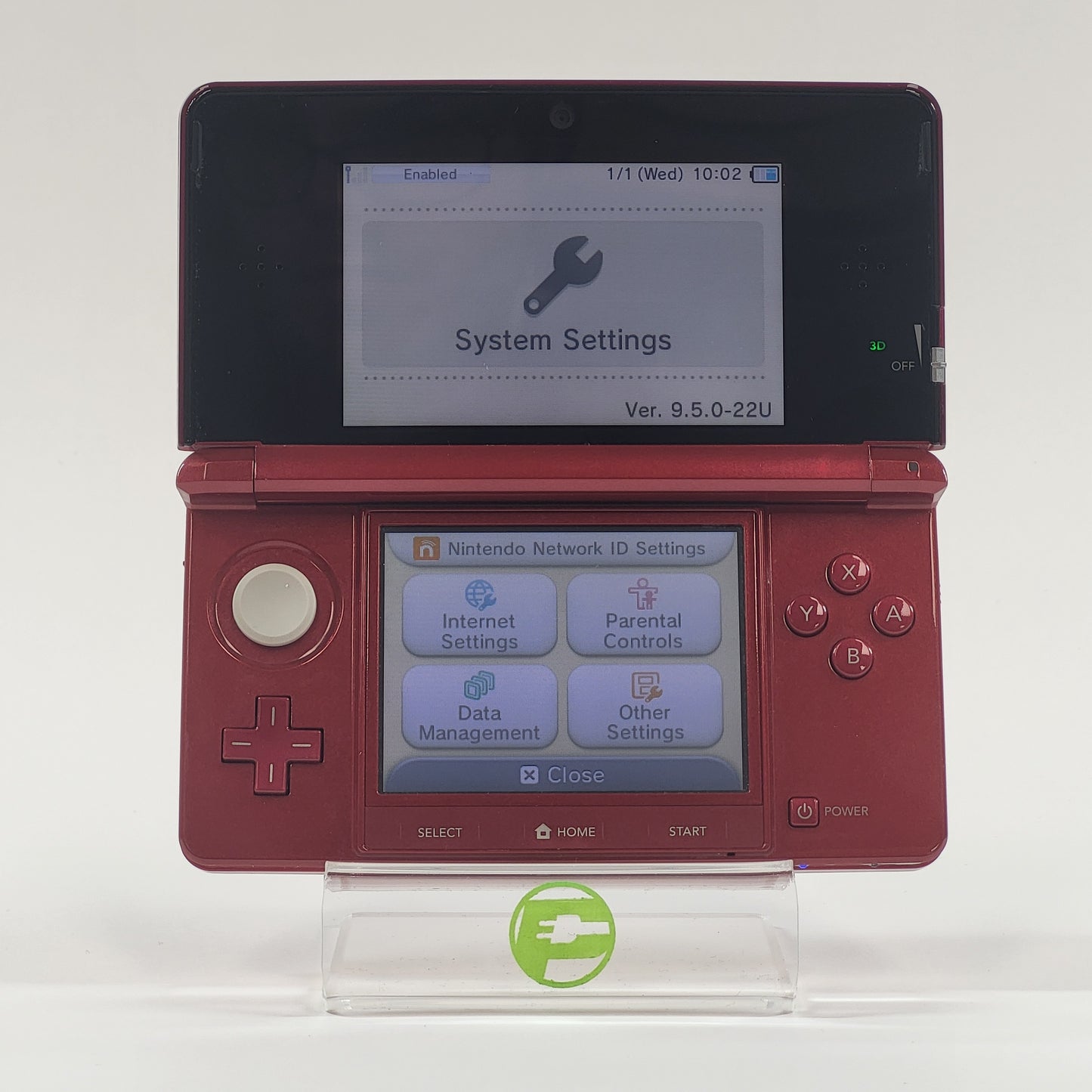 Nintendo 3DS Handheld Game Console CTR-001 Metallic Red CIB