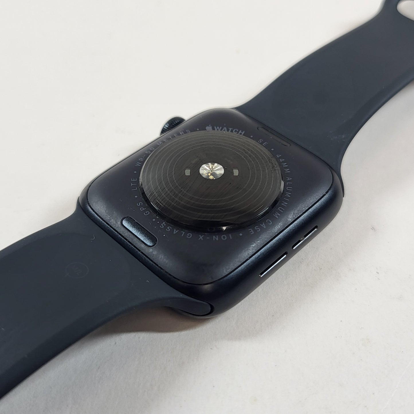 GPS Only Apple Watch SE 2nd Gen 44MM Midnight Aluminum Anchor Blue Sport Band