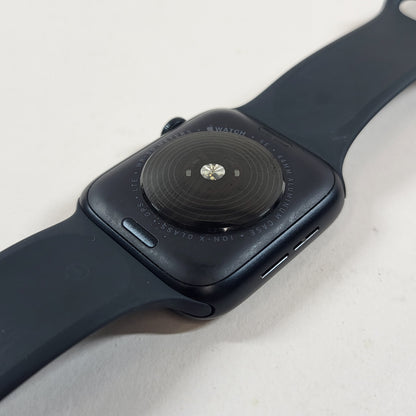 GPS Only Apple Watch SE 2nd Gen 44MM Midnight Aluminum Anchor Blue Sport Band
