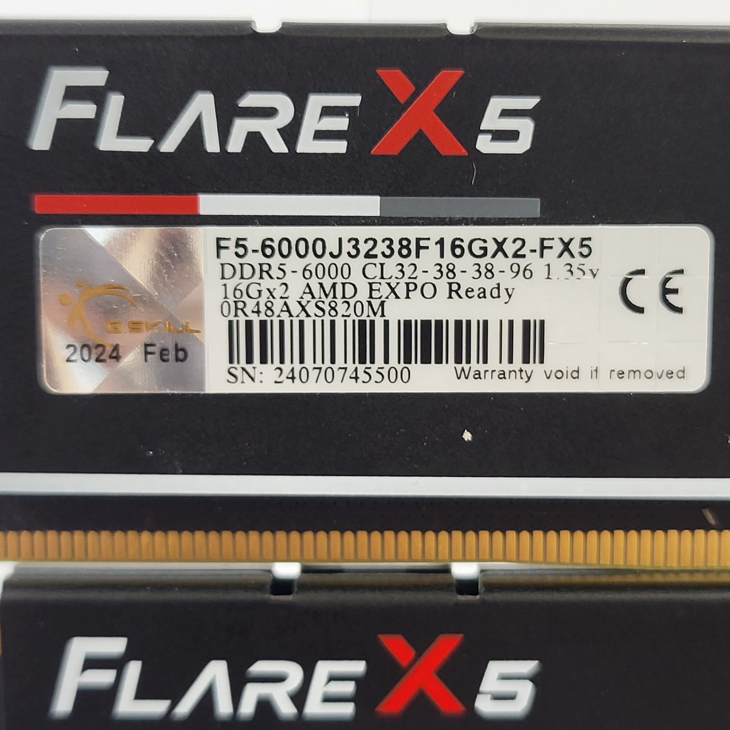 G.Skill Flare X5 32GB (2x16GB) RAM DDR5 6000MHz F5-6000J3238F16GX2-FX5