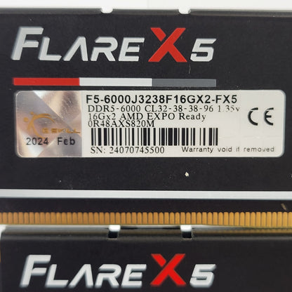 G.Skill Flare X5 32GB (2x16GB) RAM DDR5 6000MHz F5-6000J3238F16GX2-FX5