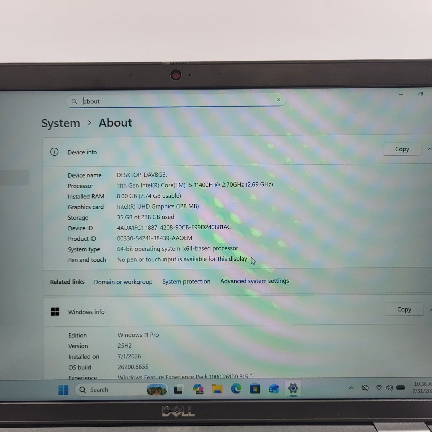  Dell Latitude 5421 i5-11400H 2.7GHz 8GB RAM 256GB SSD