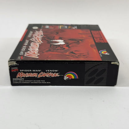 Spider Man Venom Maximum Carnage Super Nintendo SNES 1994 LJN Boxed Game