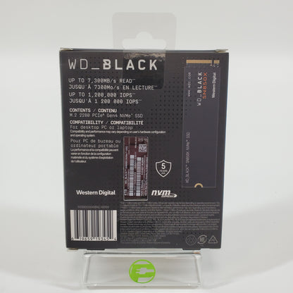 New Western Digital WD 2280mm Black 4TB PCIe Gen4 NVMe M.2 SSD SN850X