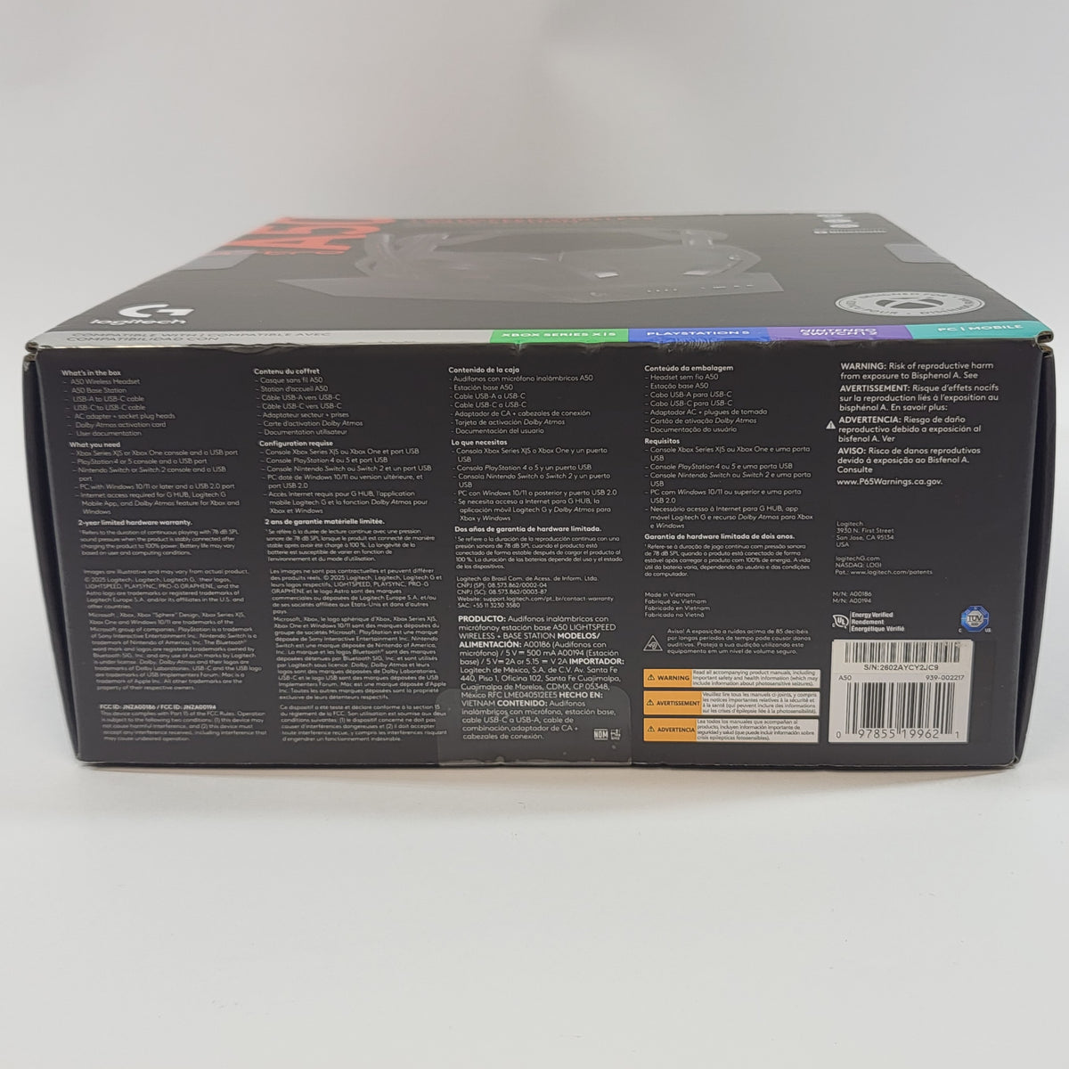 New Logitech A50 Black ASTRO Lightspeed Gaming Headset Multi-Platform