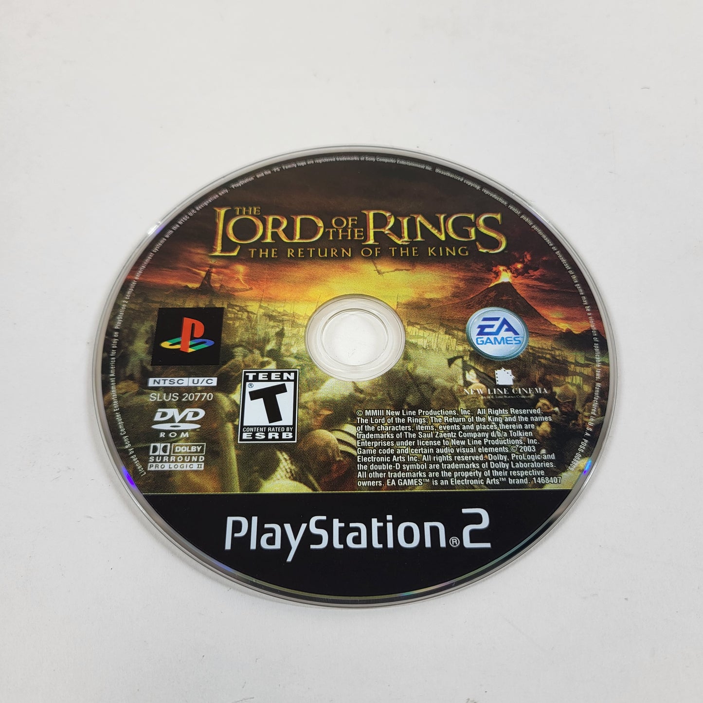 Lord of the Rings Return of the King (Sony PlayStation 2 PS2, 2003) Disc Only