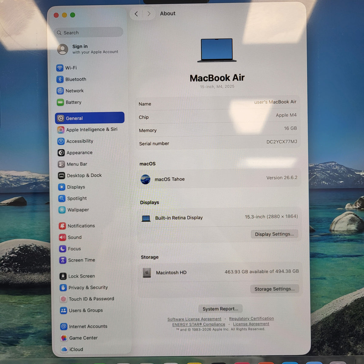 2025 Apple MacBook Air 15" M4 10C GPU 4.5GHz 16GB RAM 512GB SSD A3241