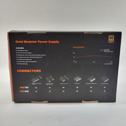 New AresGame AGK850 AGK850 80 Plus Gold 850W Fully Modular Power Supply Open Box