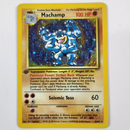 Pokémon TCG Base Set Machamp 8/102 Holo English