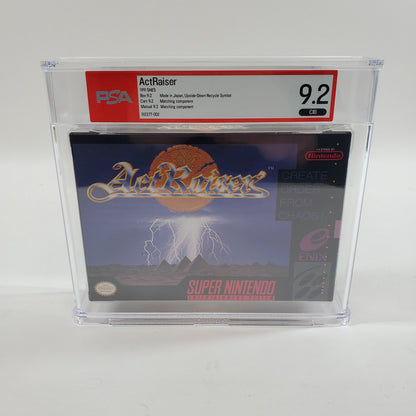 ActRaiser (Super Nintendo SNES, 1991) PSA 9.2 CIB Upside-Down Recycle Symbol, First Production