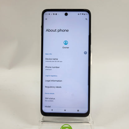 Verizon Motorola One 5G UW ACE 64GB 12 Black XT2113-1