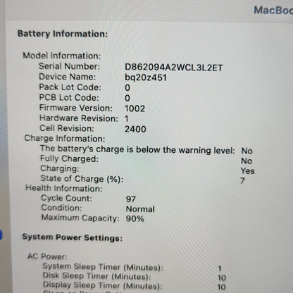 2020 Apple MacBook Pro 13.3" M1 8C GPU 3.2GHz 8GB RAM 256GB SSD MYD82LL/A