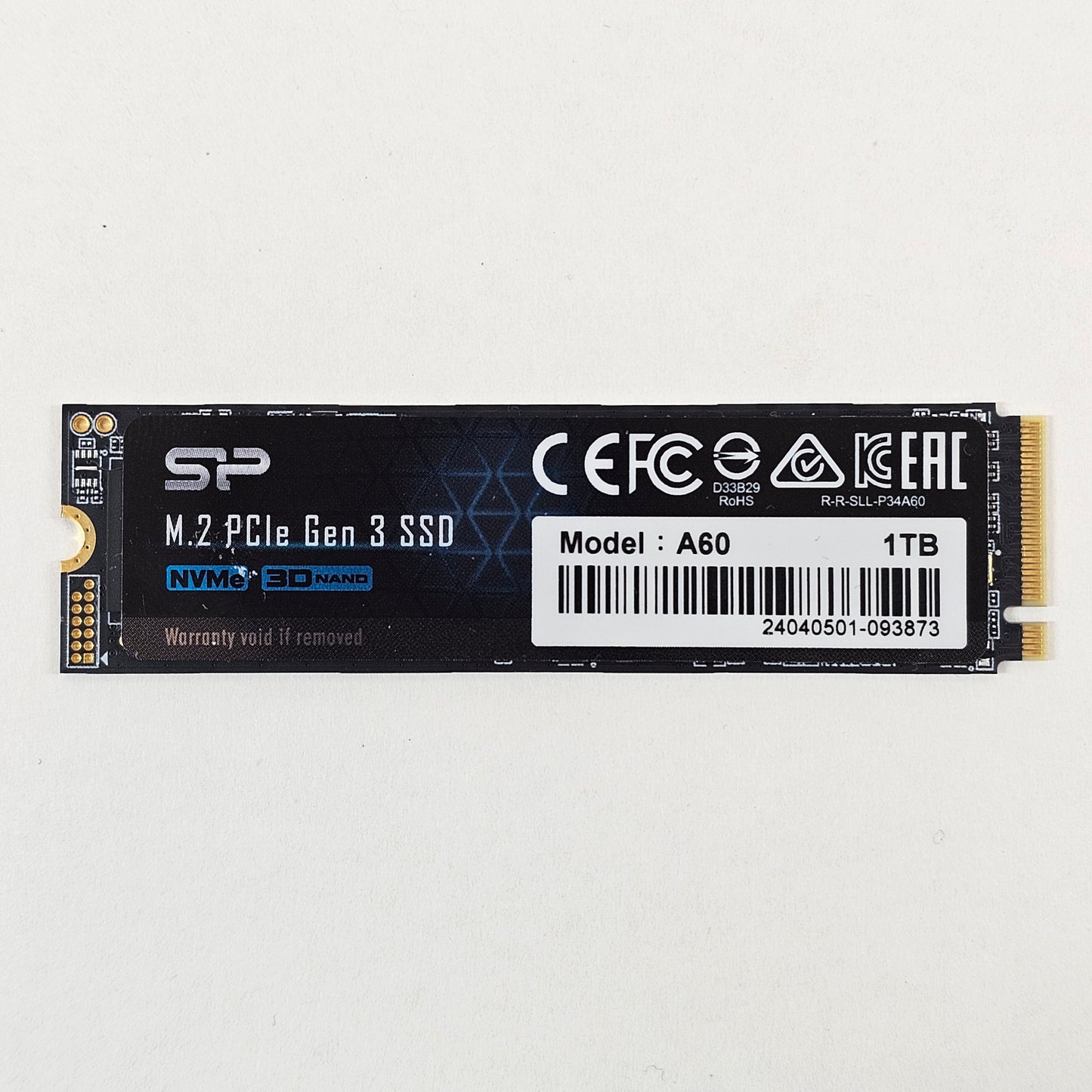 Silicon Power 2280mm A60 1TB M.2 PCIe Gen 3.0 x 4 SSD SP001TBP34A60M28