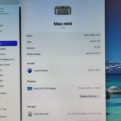 2024 Apple Mac Mini M4 10 Core 4.5GHz 16GB RAM 256GB SSD MU9D3LL/A