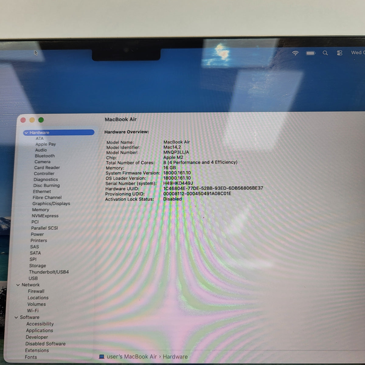2022 Apple MacBook Air 13.6" M2 10C GPU 3.5GHz 16GB RAM 1TB SSD A2681