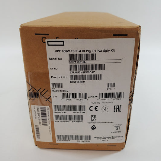 New HP Flex Slot Platinum Hot Plug Low Halogen 865414-B21 80 Plus Platinum 800W Power Supply