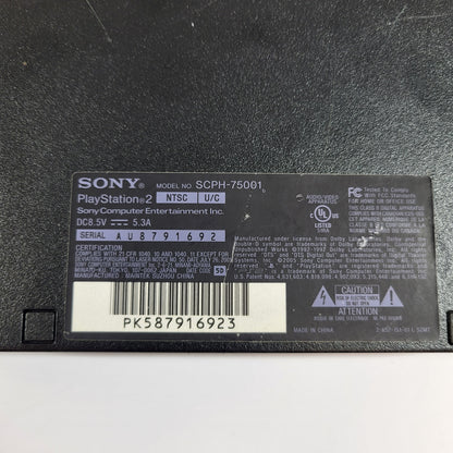 Sony PlayStation 2 Slim PS2 Black Console Gaming System SCPH-75001
