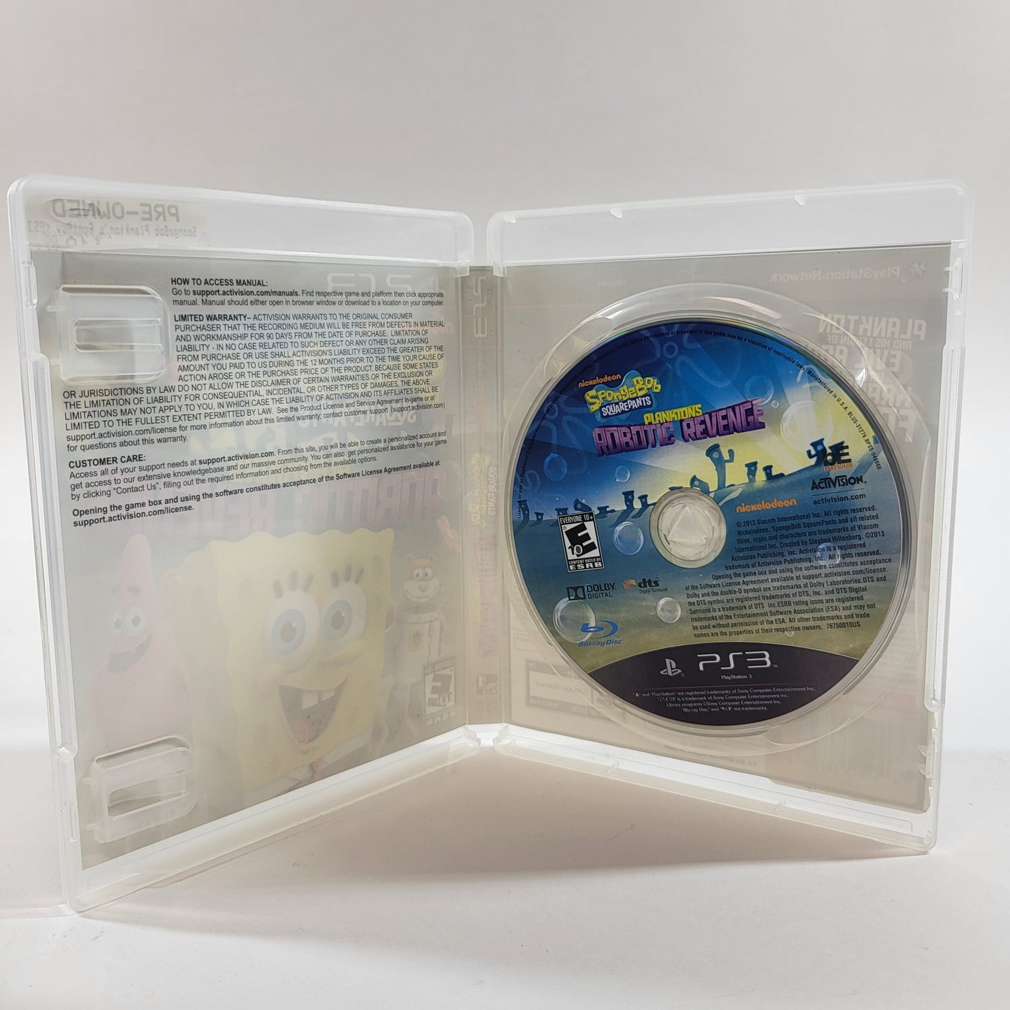 SpongeBob SquarePants: Plankton's Robotic Revenge (Sony PlayStation 3 PS3, 2013)