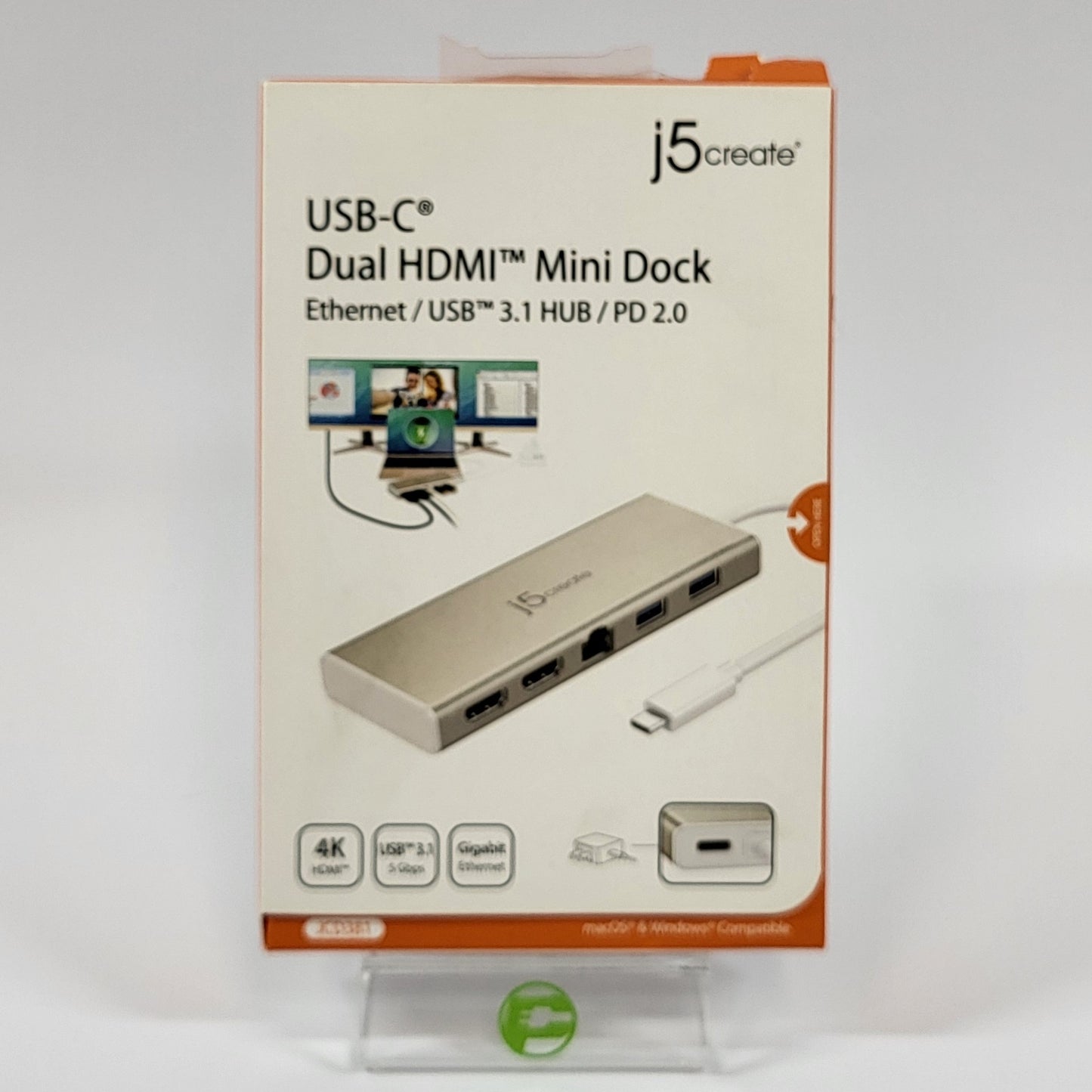 OPEN BOX J5 Create USB-C Dual HDMI Mini Dock JCD381