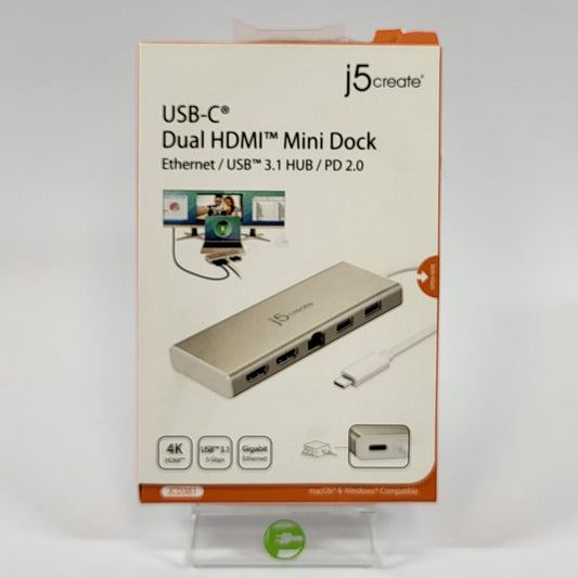 OPEN BOX J5 Create USB-C Dual HDMI Mini Dock JCD381