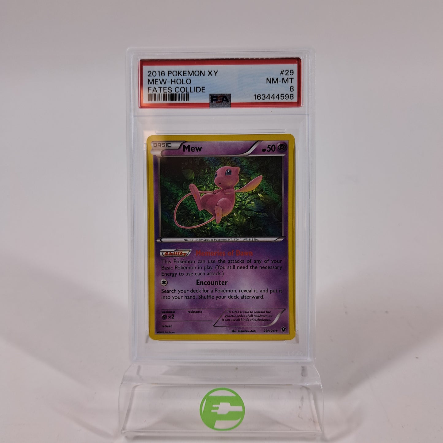 Pokémon TCG Fates Collide Mew 29/124 Holo English PSA 8