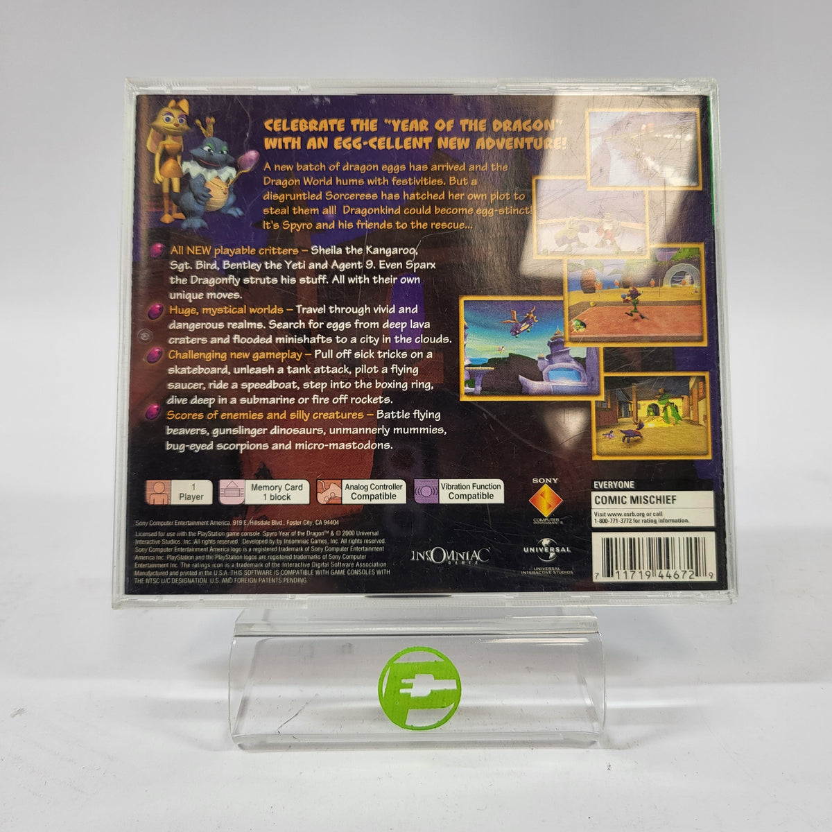 Spyro Year of the Dragon [Greatest Hits] (Sony PlayStation 1, 2000) Incomplete