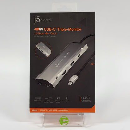New J5 Create  USB-C Triple Monitor 10 Gbps 4K60 Elite Mini Dock JCD397