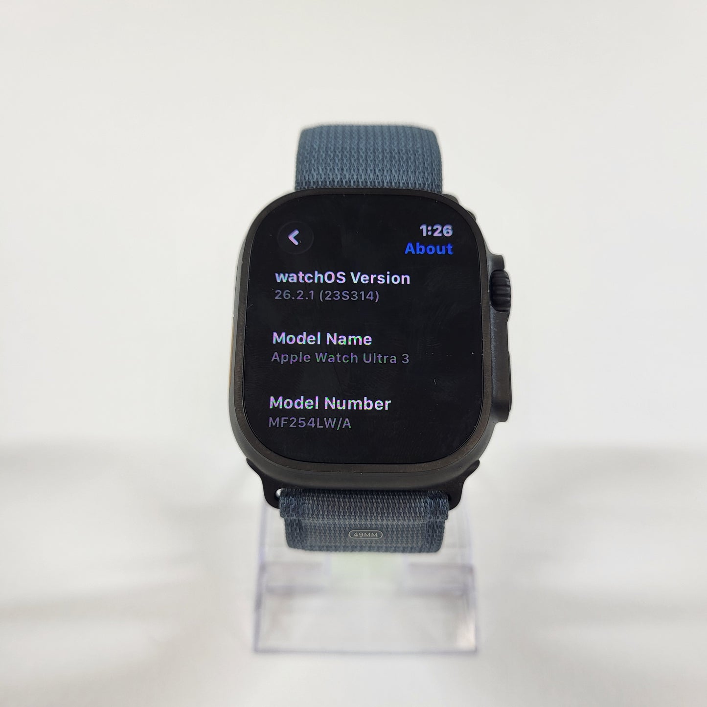 Factory Unlocked Apple Watch Ultra 3 49MM Black Light Blue Alpine Loop MF254LW/A