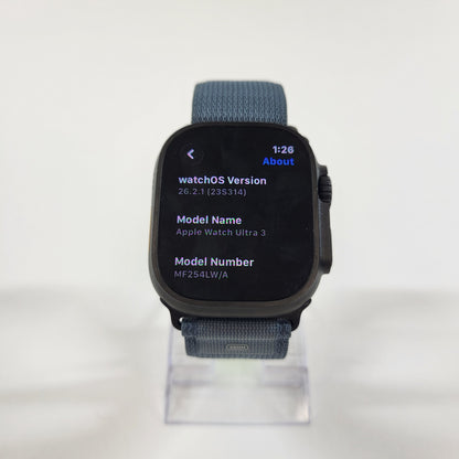 Factory Unlocked Apple Watch Ultra 3 49MM Black Light Blue Alpine Loop MF254LW/A