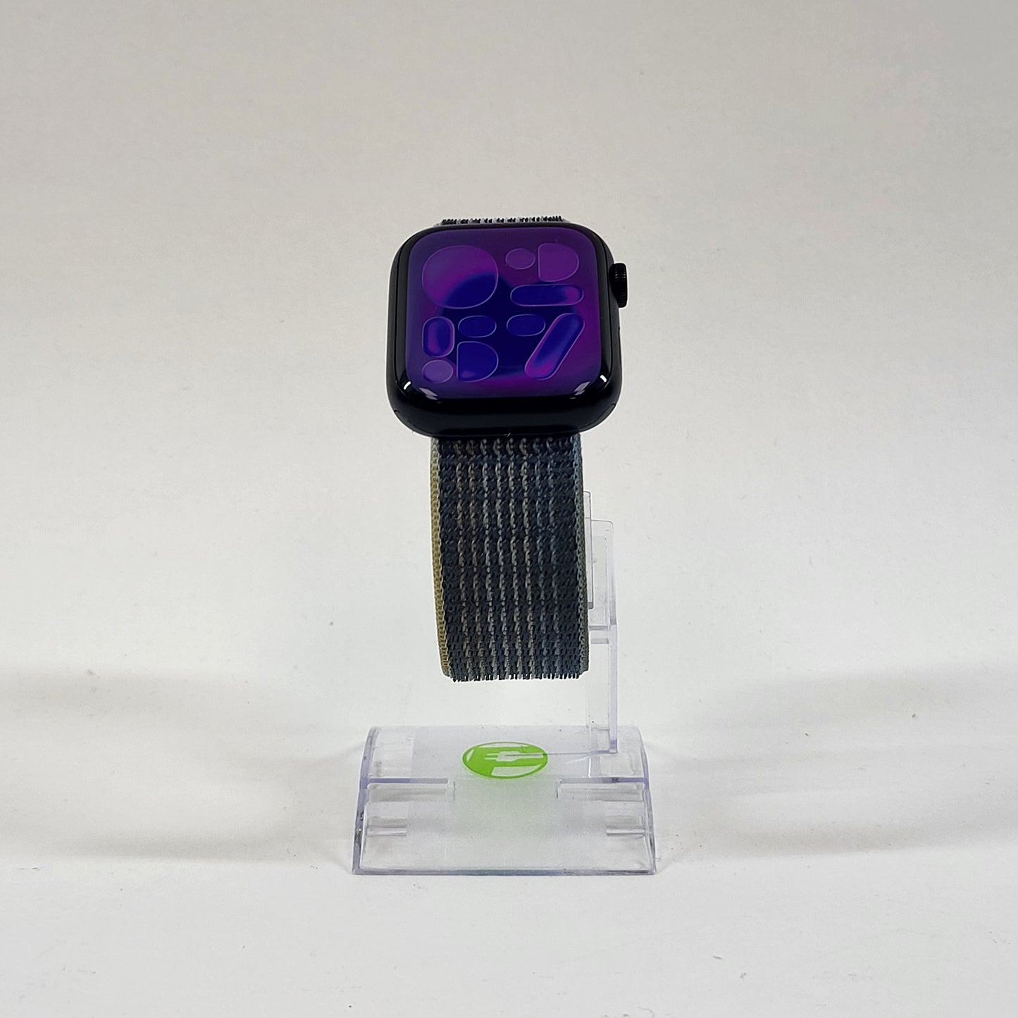 GPS Only Apple Watch Series 8 45MM Midnight Aluminum Anchor Blue Braided Solo 