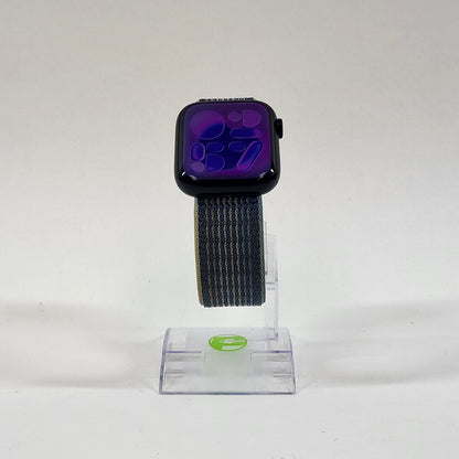 GPS Only Apple Watch Series 8 45MM Midnight Aluminum Anchor Blue Braided Solo 
